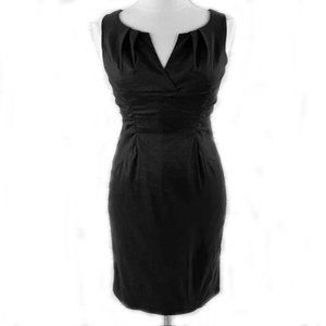 NWT Adrianna Papell Woman 20W Black Sheath Cocktail Dress Ruching Pencil Skirt